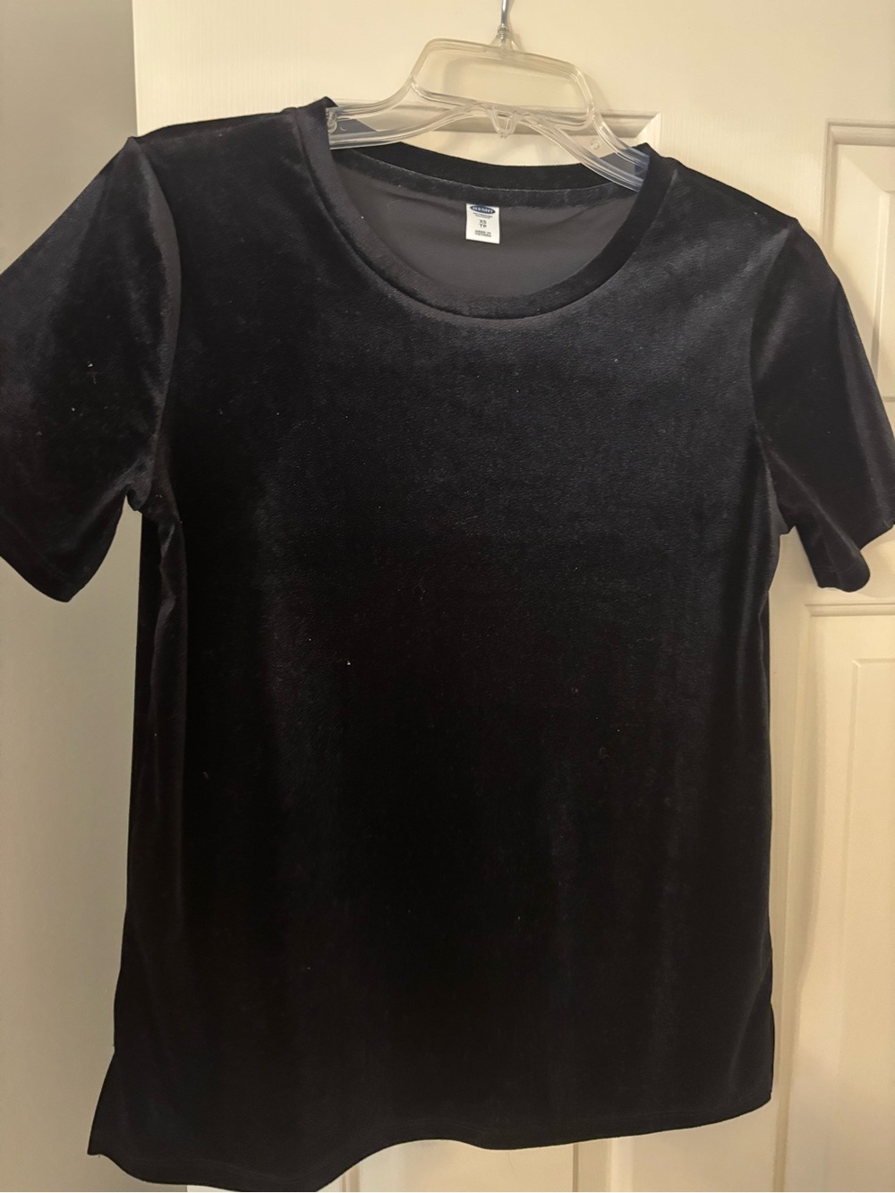 Black Velvet Short-Sleeve Women's Top